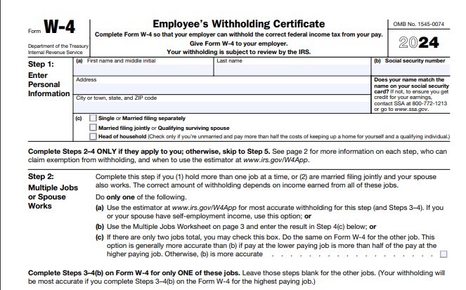 How to Fill Out Your W-4 Form for 2024